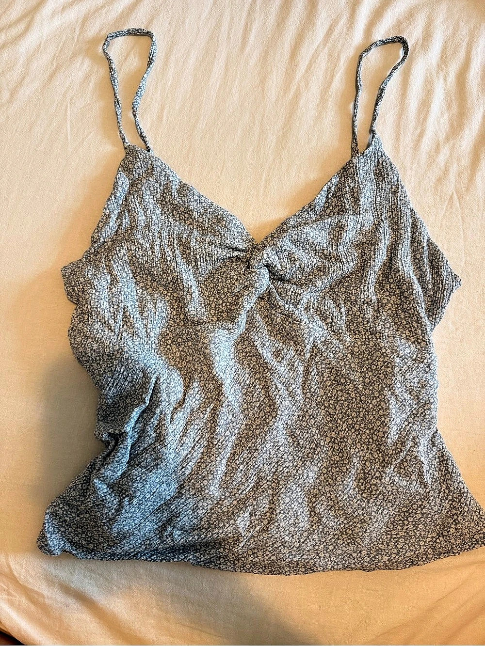Abercrombie & Fitch flower Print Cami in light blue Size Medium Like New